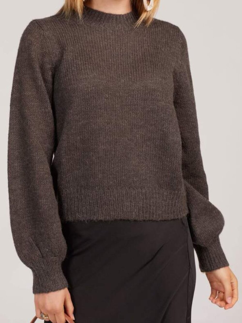 Rolla’s Fluffy Gigi Sweater Mohair Blend Washed Black Size M NWT